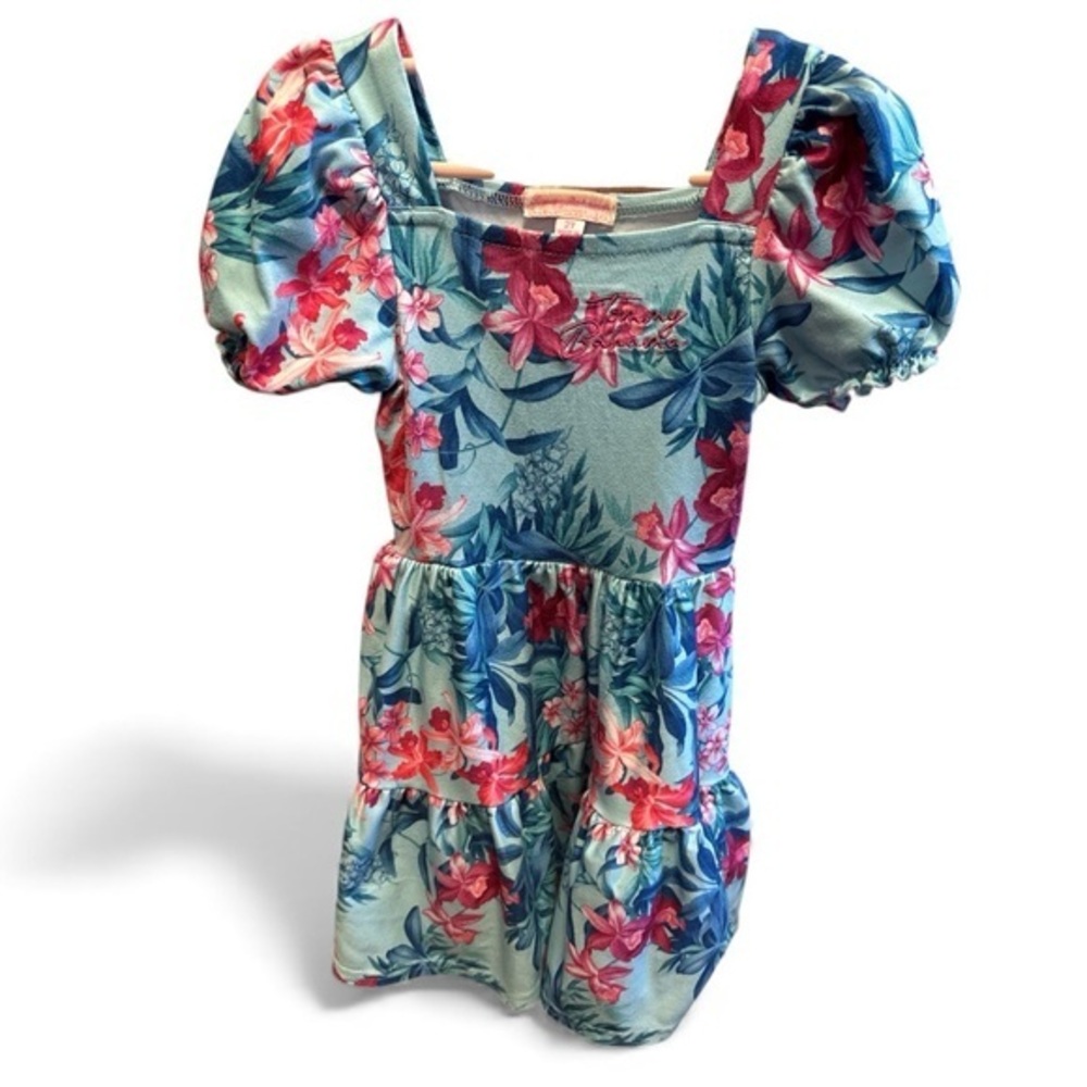 Tommy Bahama Little Girls 2T  Pink and Blue Tropical Floral Resort-wear Dress